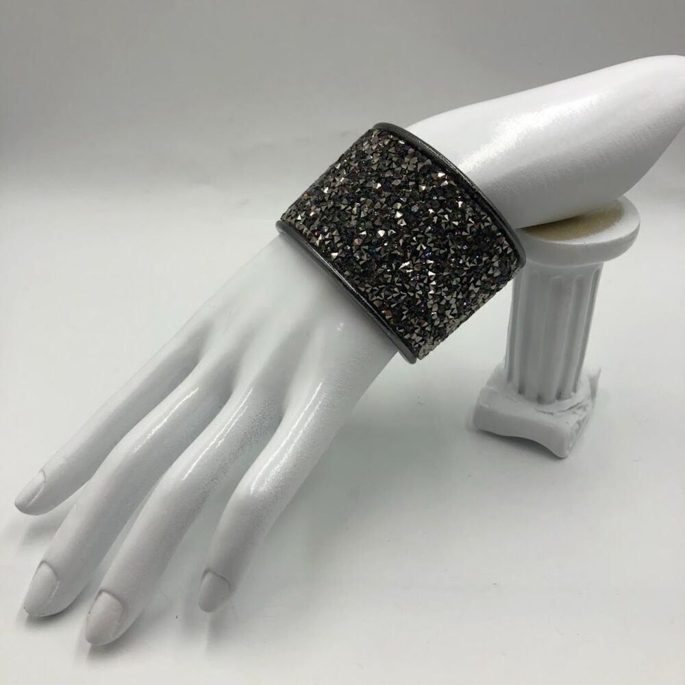 Sparkly Glittery Womens Cuff Slip On Statement Bracelet Fashion Costume Jewelry